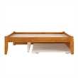 Concord Queen Wood Platform Bed with Footboard and TXL Trundle in Light Toffee