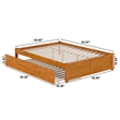 Concord Queen Wood Platform Bed with Footboard and TXL Trundle in Light Toffee