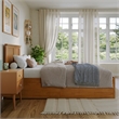 Madison Twin XL Wood Platform Bed with Footboard and Drawers in Light Toffee