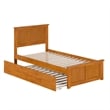 Madison Twin Platform Bed with Matching Footboard & Twin Trundle in Light Toffee