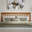 Mission King Wood Platform Bed with Footboard & Storage Drawers in Light Toffee