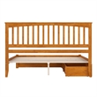 Mission King Wood Platform Bed with Footboard & Storage Drawers in Light Toffee