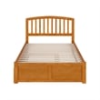 Richmond Full Wood Platform Bed with Footboard and Twin Trundle in Light Toffee