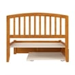 Richmond Full Wood Platform Bed with Footboard and Twin Trundle in Light Toffee
