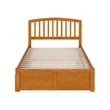 Richmond Full Wood Platform Bed with Footboard and Full Trundle in Light Toffee