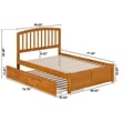 Richmond Full Wood Platform Bed with Footboard and Full Trundle in Light Toffee