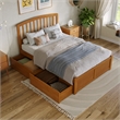 Richmond Full Wood Platform Bed with Footboard and Drawers in Light Toffee