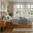 Richmond Full Wood Platform Bed with Footboard and Drawers in Light Toffee