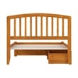 Richmond Full Wood Platform Bed with Footboard and Drawers in Light Toffee