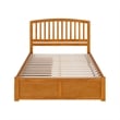 Richmond Queen Wood Platform Bed with Footboard and Drawers in Light Toffee
