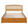 Richmond King Wood Platform Bed with Footboard and TXL Trundle in Light Toffee