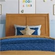 Portland Twin Wood Platform Bed with Footboard and Drawers in Light Toffee