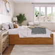 Concord King Wood Platform Bed with Footboard and TXL Trundle in Light Toffee