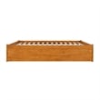 Concord King Wood Platform Bed with Footboard and TXL Trundle in Light Toffee