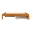 Concord King Wood Platform Bed with Footboard and TXL Trundle in Light Toffee