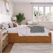 Concord King Wood Platform Bed with Footboard and Drawers in Light Toffee