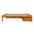 Concord King Wood Platform Bed with Footboard and Drawers in Light Toffee