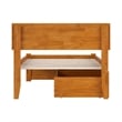 Orlando Twin XL Wood Platform Bed with Footboard and Drawers in Light Toffee