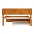 Orlando Full Wood Platform Bed with Footboard and Twin Trundle in Light Toffee