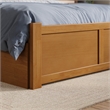 Orlando Full Wood Platform Bed with Footboard and Full Trundle in Light Toffee