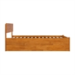 Orlando Full Wood Platform Bed with Footboard and Full Trundle in Light Toffee