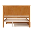 Madison Queen Wood Platform Bed with Footboard and Trundle in Light Toffee