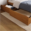 Orlando Full Wood Platform Bed with Footboard and Drawers in Light Toffee