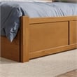 Orlando Full Wood Platform Bed with Footboard and Drawers in Light Toffee