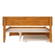 Orlando Queen Wood Platform Bed with Footboard and TXL Trundle in Light Toffee