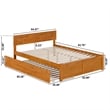 Orlando Queen Wood Platform Bed with Footboard and TXL Trundle in Light Toffee