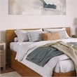 Orlando King Wood Platform Bed with Footboard and TXL Trundle in Light Toffee
