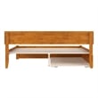 Orlando King Wood Platform Bed with Footboard and TXL Trundle in Light Toffee