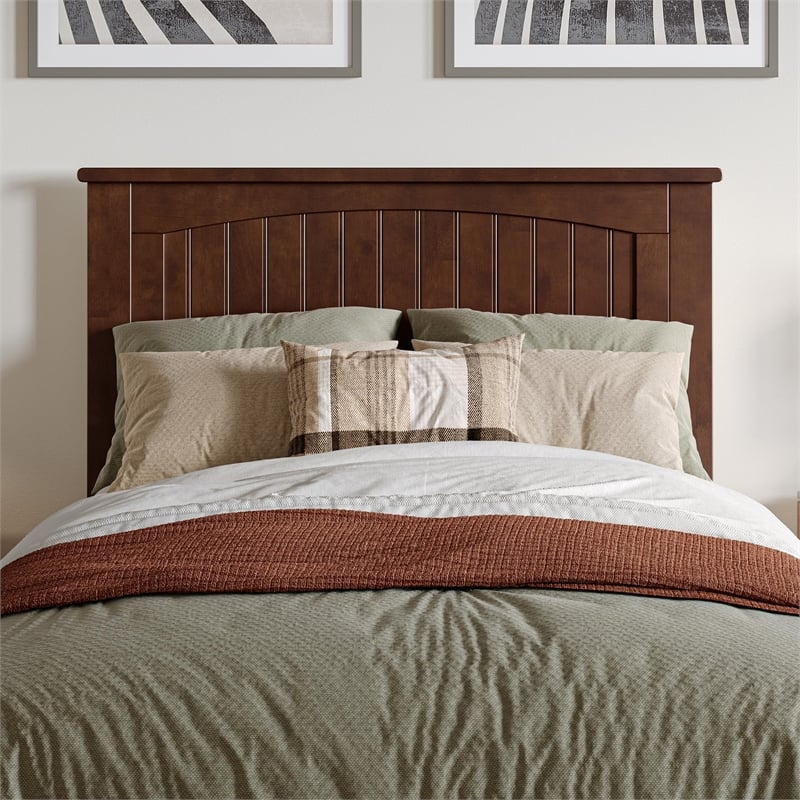 Nantucket Twin XL Wood Platform Bed with Footboard and Storage Drawers in Walnut