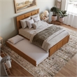 Madison Queen Platform Bed with Matching Footboard & Trundle in Light Toffee