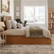 Madison Queen Platform Bed with Matching Footboard & Trundle in Light Toffee