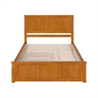 Madison Queen Platform Bed with Matching Footboard & Trundle in Light Toffee