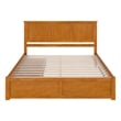 Madison King Wood Platform Bed with Footboard & Storage Drawers in Light Toffee