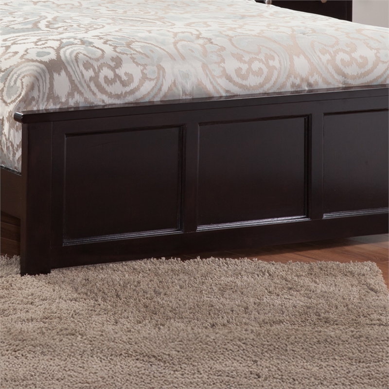 Madison King Low Profile Platform Bed with Matching Footboard in Espresso