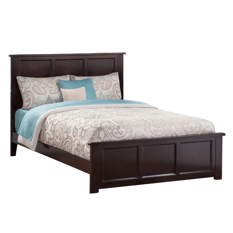 Madison King Low Profile Platform Bed with Matching Footboard in Espresso