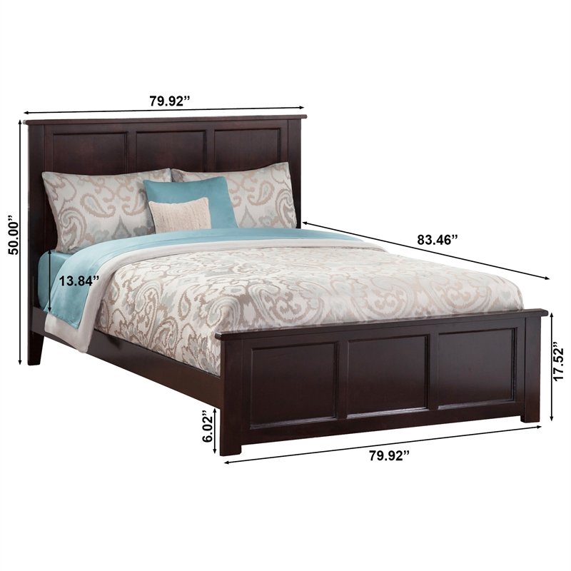 Madison King Low Profile Platform Bed with Matching Footboard in Espresso
