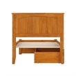 Nantucket Twin XL Wood Platform Bed with Footboard and Drawers in Light Toffee