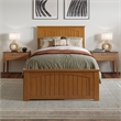 Nantucket Twin XL Platform Bed with Matching Footboard & Drawers in Light Toffee