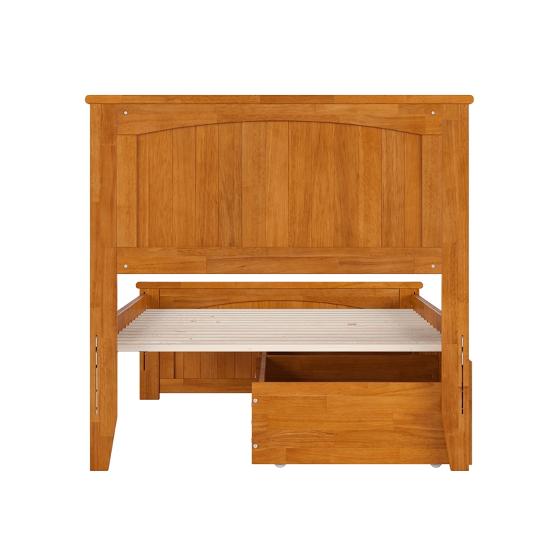 Nantucket Twin XL Platform Bed with Matching Footboard & Drawers in Light Toffee