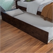 Nantucket Twin Wood Platform Bed with Footboard and Twin Trundle in Walnut