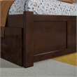 Nantucket Twin Wood Platform Bed with Footboard and Storage Drawers in Walnut