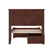 Nantucket Twin Wood Platform Bed with Footboard and Storage Drawers in Walnut