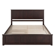 Madison King Wood Platform Bed with Matching Footboard & Trundle in Espresso