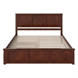 Madison King Wood Platform Bed with Matching Footboard and Trundle in Walnut