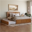 Madison King Platform Bed with Matching Footboard & Trundle in Light Toffee