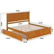 Madison King Platform Bed with Matching Footboard & Trundle in Light Toffee
